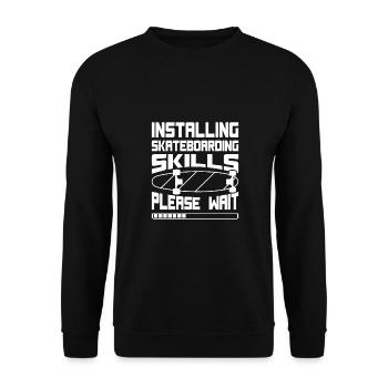 Art de skateboard pour garçons filles hommes cadeaux de skateboard - Sweat-shirt Unisexe - noir - Devant - Alina (178cm) & Michal (187cm)