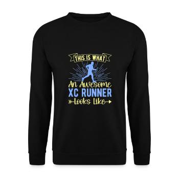 Lustiges XC Running Geschenk XC Runner Edition - Unisex Pullover - Schwarz - Vorne - Alina (178cm) & Michal (187cm)