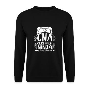 CNA Nursing Quotes Certified Nurse Assistant Gifts - Unisex Pullover - Schwarz - Vorne - Alina (178cm) & Michal (187cm)