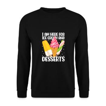 Je suis ici pour la crème glacée Pour les cadeaux d’amateurs de crème glacée - Sweat-shirt Unisexe - noir - Devant - Alina (178cm) & Michal (187cm)