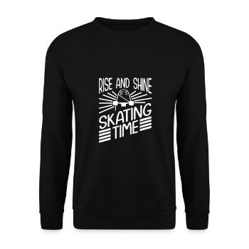 Skateboard Art For Boys Girls Men Skateboard Gifts - Unisex Pullover - Schwarz - Vorne - Alina (178cm) & Michal (187cm)