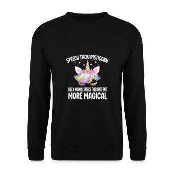 Orthophonisteicorn drôle d’hérapiste cadeau - Sweat-shirt Unisexe - noir - Devant - Alina (178cm) & Michal (187cm)