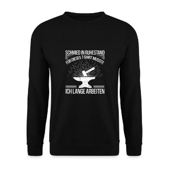 Retired blacksmith I'd have to work for that - Unisex Sweatshirt - black - Front - Alina (178cm) & Michal (187cm)