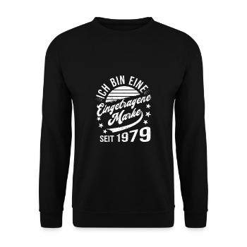 45th Birthday Retro 45th Anniversary Registered Trademark - Unisex Sweatshirt - black - Front - Alina (178cm) & Michal (187cm)