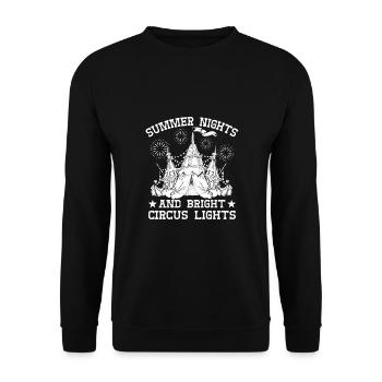 Circus Graphic Summer Night Circus Light Gift Idea - Unisex Sweatshirt - black - Front - Alina (178cm) & Michal (187cm)