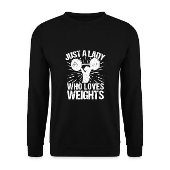 lPowerlifting Bodybuilder Just Lady Loves Weights - Sweat-shirt Unisexe - noir - Devant - Alina (178cm) & Michal (187cm)