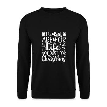 Gym Junkies Bells Not Just For X-Mas Calisthenics - Unisex Sweatshirt - black - Front - Alina (178cm) & Michal (187cm)
