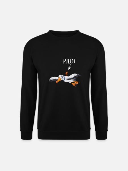 Pilot flies airplane crash pilot - Unisex Sweatshirt - black