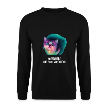 Katzen Sprüche Katzenmotiv Katzenliebhaber Gift - Unisex Pullover - Schwarz - Vorne - Alina (178cm) & Michal (187cm)