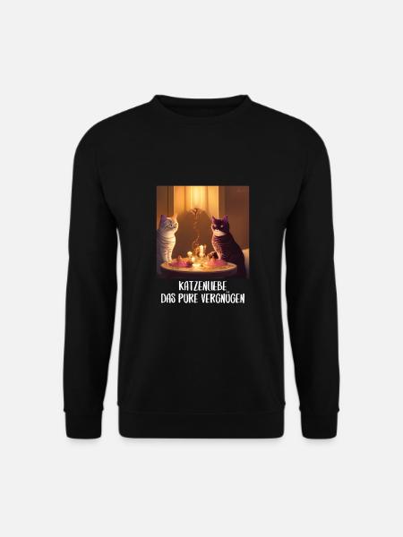 Katzen Sprüche Katzenmotiv Katzenliebhaber - Unisex Pullover - Schwarz