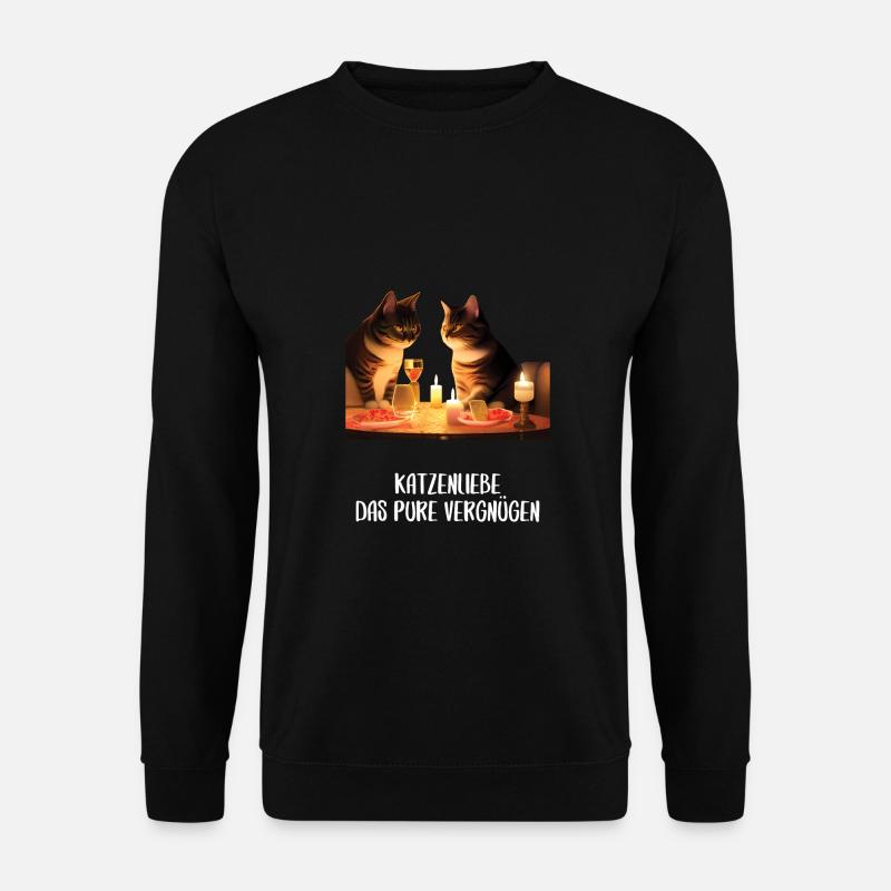 Katzen Sprüche Katzenmotiv Katzenliebhaber - Unisex Pullover - Schwarz
