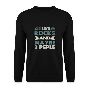 Collectionneur de roches Géologie Géologue lapidaire Minéral - Sweat-shirt Unisexe - noir - Devant - Alina (178cm) & Michal (187cm)