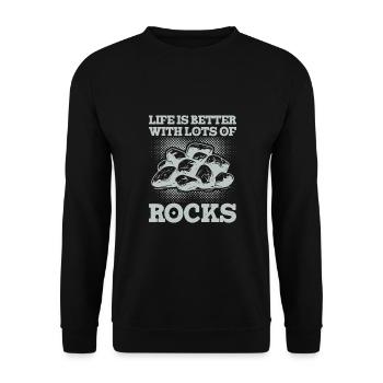 Collectionneur de roches Géologie Géologue lapidaire Minéral - Sweat-shirt Unisexe - noir - Devant - Alina (178cm) & Michal (187cm)