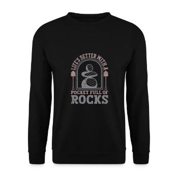 Collectionneur de roches Géologie Géologue lapidaire Minéral - Sweat-shirt Unisexe - noir - Devant - Alina (178cm) & Michal (187cm)