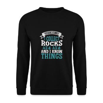 Rocksammler Geologie Lapidary Geologe Mineral - Unisex Pullover - Schwarz - Vorne - Alina (178cm) & Michal (187cm)
