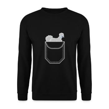 Silkie Huhn Lustige Farm Tierliebhaber - Unisex Pullover - Schwarz - Vorne - Alina (178cm) & Michal (187cm)