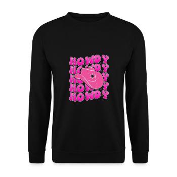 Groovy Howdy Rodeo Pays de l’Ouest Sud - Sweat-shirt Unisexe - noir - Devant - Alina (178cm) & Michal (187cm)