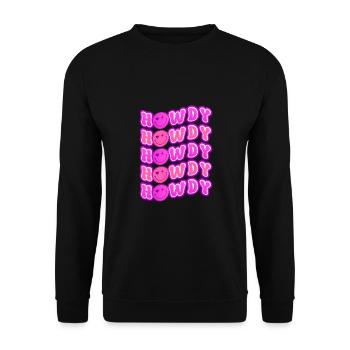 Groovy Howdy Rodeo Pays de l’Ouest Sud - Sweat-shirt Unisexe - noir - Devant - Alina (178cm) & Michal (187cm)