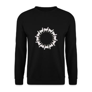Lama alpaga dans un cercle - Sweat-shirt Unisexe - noir - Devant - Alina (178cm) & Michal (187cm)
