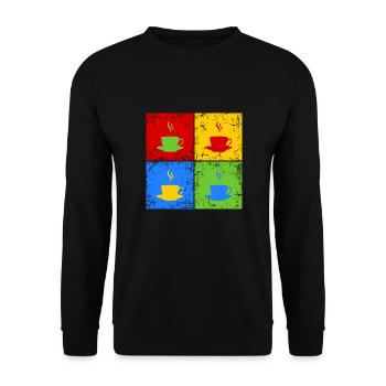 Coffee tea cappuccino - Unisex Sweatshirt - black - Front - Alina (178cm) & Michal (187cm)