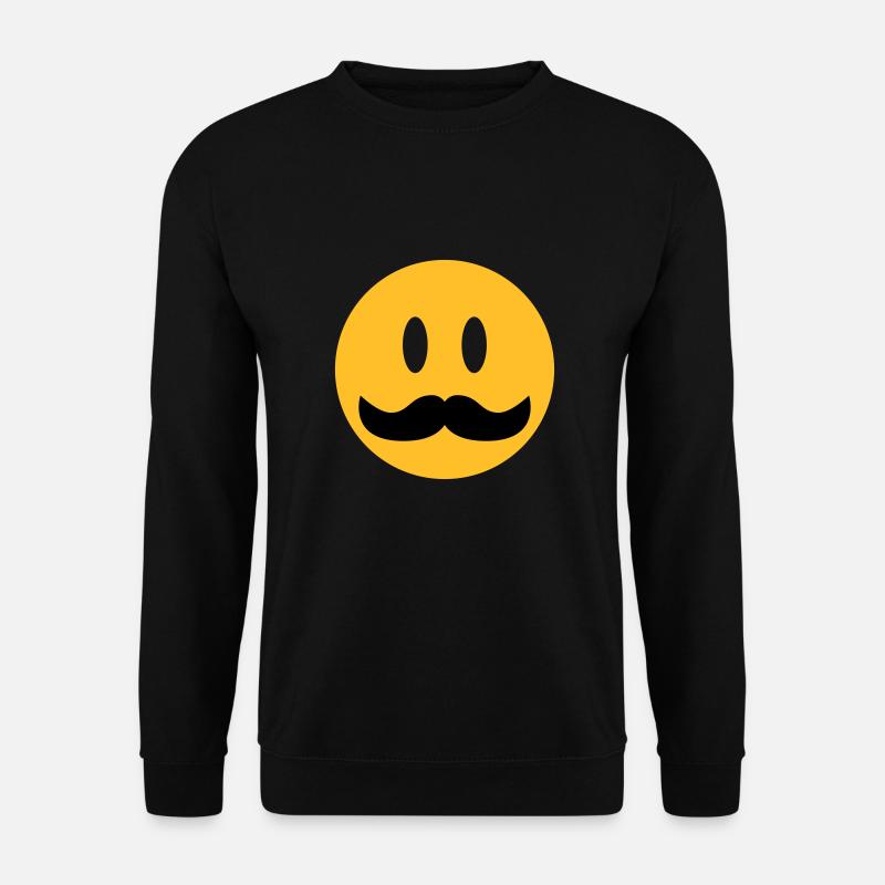 funny emoji with mustache - Unisex Sweatshirt - black