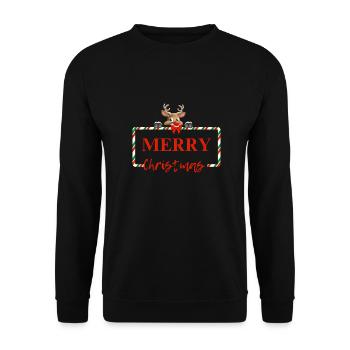 Frohe Weihnachten - Unisex Pullover - Schwarz - Vorne - Alina (178cm) & Michal (187cm)