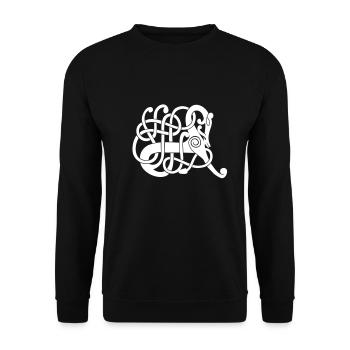 Wikinger T Shirt Design Pferdchen - Unisex Pullover - Schwarz - Vorne - Alina (178cm) & Michal (187cm)