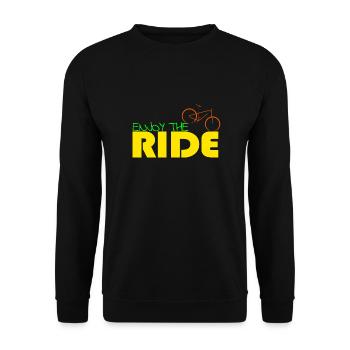 Enjoy the RIDE Mountainbike T-Shirt Gift - Unisex Pullover - Schwarz - Vorne - Alina (178cm) & Michal (187cm)