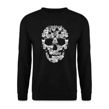 Crâne chats | Cadeau tête de chat chaton - Sweat-shirt Unisexe - noir - Devant - Alina (178cm) & Michal (187cm)