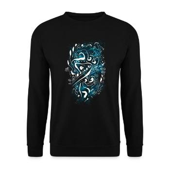 Mysticism Maori Tribal - Unisex Sweatshirt - black - Front - Alina (178cm) & Michal (187cm)