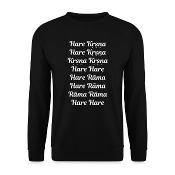 Hare Krishna - Maha Mantra - Unisex Pullover - Schwarz - Vorne - Alina (178cm) & Michal (187cm)