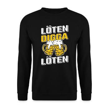 Löten Digga Löten Bier Saufen Party - Unisex Pullover - Schwarz - Vorne - Alina (178cm) & Michal (187cm)