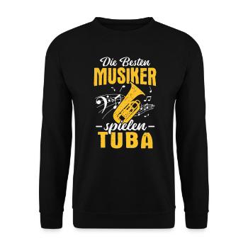 Orchester Tubist Die besten Musiker spielen Tuba - Unisex Pullover - Schwarz - Vorne - Alina (178cm) & Michal (187cm)