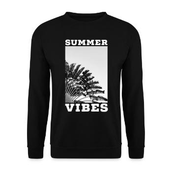 SUMMER VIBES 5 - Palm Tree - Summer Sun - Unisex Sweatshirt - black - Front - Alina (178cm) & Michal (187cm)