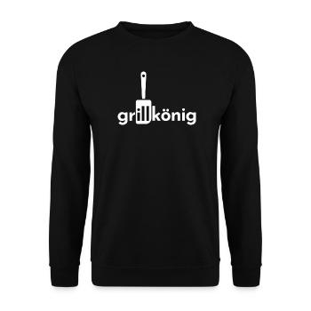 Grillkönig - Unisex Pullover - Schwarz - Vorne - Alina (178cm) & Michal (187cm)