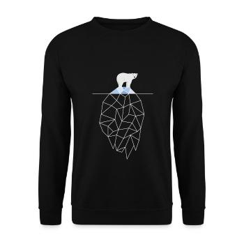 Eisbär auf Eisberg - Unisex Pullover - Schwarz - Vorne - Alina (178cm) & Michal (187cm)