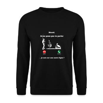 Désolé, je suis sur une autre ligne. Je pêche - Sweat-shirt Unisexe - noir - Devant - Alina (178cm) & Michal (187cm)