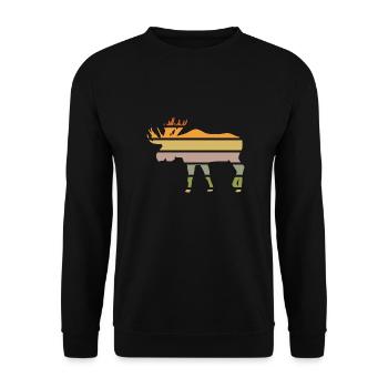 orignal habitant de la forêt orignal-coucher de soleil - Sweat-shirt Unisexe - noir - Devant - Alina (178cm) & Michal (187cm)
