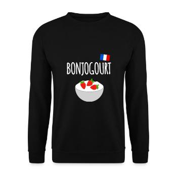 Bonjogourt - Sweat-shirt Unisexe - noir - Devant - Alina (178cm) & Michal (187cm)