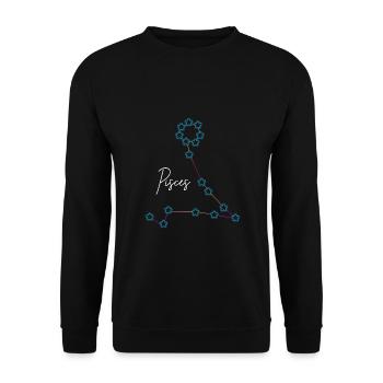 Zodiac Pisces Constellation - Unisex Sweatshirt - black - Front - Alina (178cm) & Michal (187cm)
