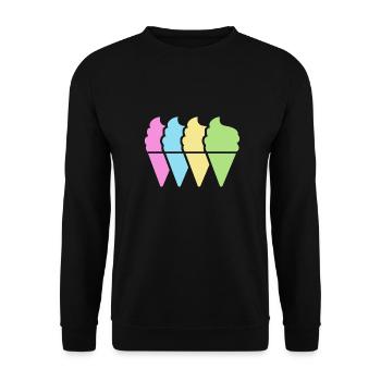 softeis in der waffel naschkatze icecream - Unisex Pullover - Schwarz - Vorne - Alina (178cm) & Michal (187cm)