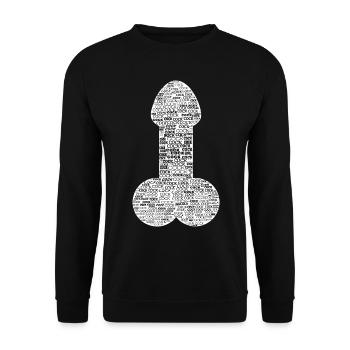 Cock Schwanz Penis hell Mann Geschlecht – CO4 - Unisex Pullover - Schwarz - Vorne - Alina (178cm) & Michal (187cm)