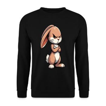 Kaninchen Hase Hasen langohr Klopfer Rammler - Unisex Pullover - Schwarz - Vorne - Alina (178cm) & Michal (187cm)