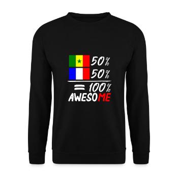 Moitié Français moitié Sénégalais - Sweat-shirt Unisexe - noir - Devant - Alina (178cm) & Michal (187cm)