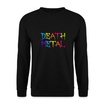 Lustiges Death Metal Pink Sarkastischer Metal - Unisex Pullover - Schwarz - Vorne - Alina (178cm) & Michal (187cm)