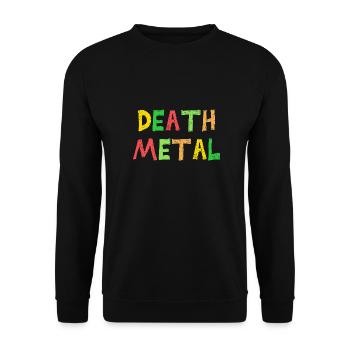 Lustig Death Metal Farbenfroh Sarkastischer Metal - Unisex Pullover - Schwarz - Vorne - Alina (178cm) & Michal (187cm)