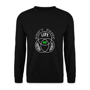 Don't Panic - Unisex Sweatshirt - black - Front - Alina (178cm) & Michal (187cm)