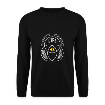Don't Panic - Unisex Sweatshirt - black - Front - Alina (178cm) & Michal (187cm)