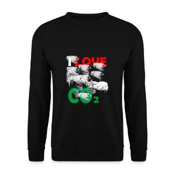 I love Co2 - Unisex Sweatshirt - black - Front - Alina (178cm) & Michal (187cm)
