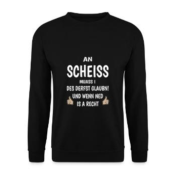 An Scheiss muass i - Unisex Pullover - Schwarz - Vorne - Alina (178cm) & Michal (187cm)